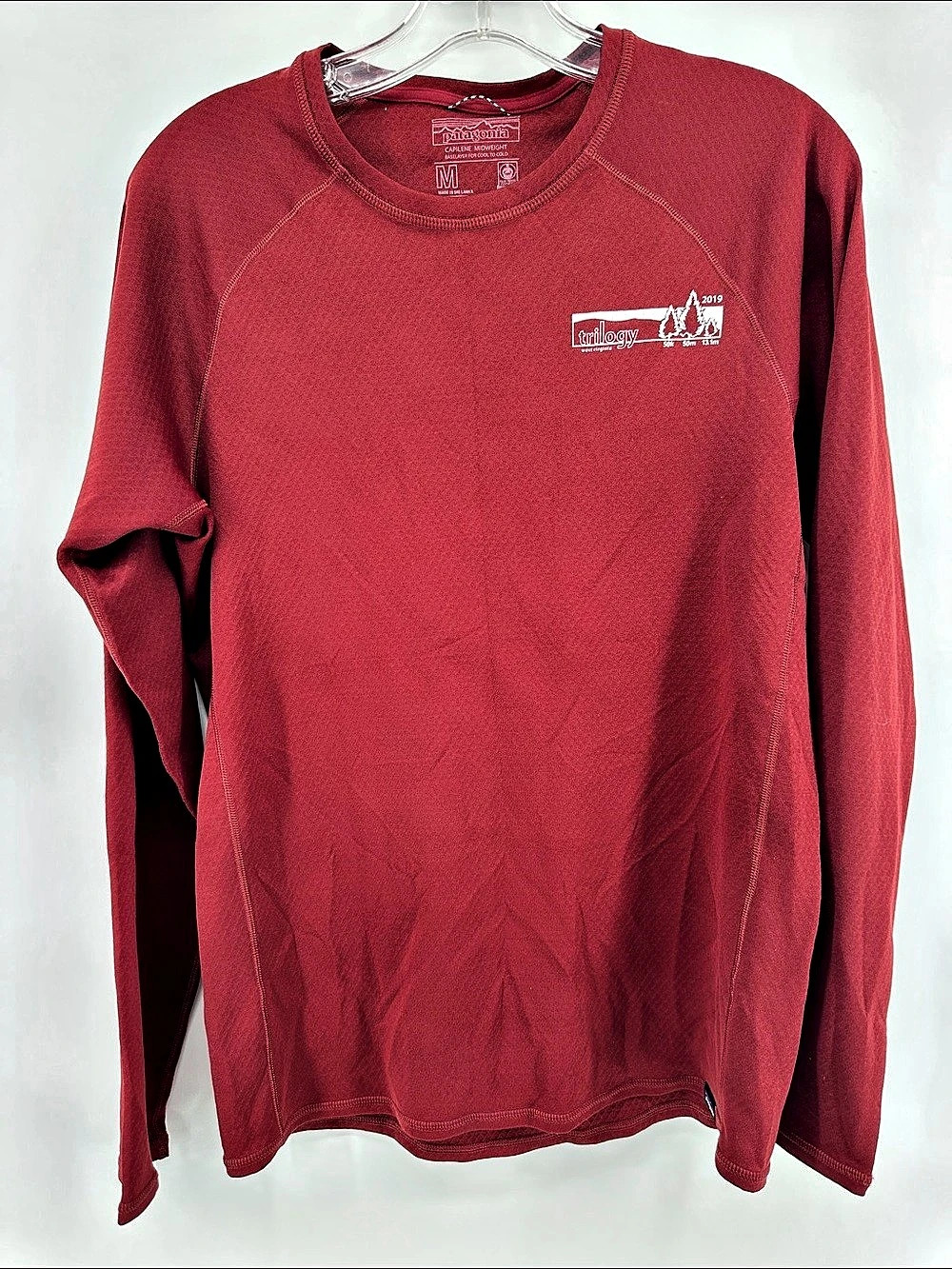 Patagonia Capilene Midweight Crew Long Sleeve Base Layer Red Men’s Medium